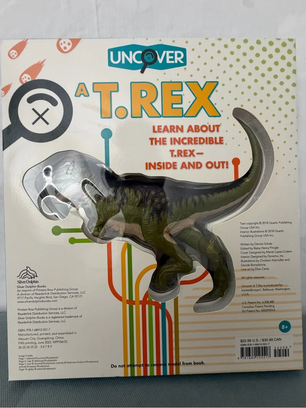 Uncover A T. Rex Book with 3D Model Silver Dolphin (F237)